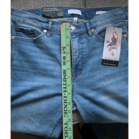 Sofia Jeans Womens Melissa Flare High Rise Blue Denim Bell Bottom Pants Size 6 - Picture 11 of 12